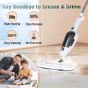 11-in-1 Steam Mop, Powerful Handheld Steam Cleaner for Home with 23FT Cord &15.2 OZ Water Tank, 3 Steam Modes MultiPurpose Steam Mop for Hardwood Floors, Clothes, Tile, Windows, Carpet