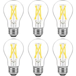 Dimmable E26 LED Edison Bulbs 60 Watt Equivalent, 6W A15 Vintage LED Light Bulbs 5000K Daylight White 600LM for Ceiling Light Fan, Appliance, Filament Clear Refrigerator Light Bulbs 6-Pack