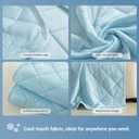 SheRest Lightweight & Breathable Summer Throw Blanket for the AC Room, Couch, or Nap Time, Soft and Portable Cooling Blanket for Hot Sleepers and Night Sweats (Blue, Twin)