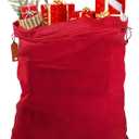 HRX Package Big Velvet Santa Bag, 31x28 Inch Super Soft Drawstring Christmas Gift Bag, Large Christmas Bags Cloth Sack for Presents