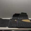 FH Group Premium Liners Tall Channel Trimmable All Weather Rubber Full Set Car Floor Mats (Beige) w. Trimmable All-Season Cargo Liner (Black) - Universal Fit for Cars Trucks and SUVs