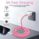 Coolden USB C Cable 6.6FT USB C to USB C Cable 66W Type C Charger Fast Charging Charming Beaded Charging Cord Type C Cable Compatible with iPhone 17/16/15 Pro Max, Galaxy S25 S24 S23 Pink