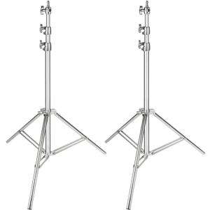 NEEWER 2PCS Light Stand Kit, 79"/200cm Stainless Steel Heavy Duty Tripod Stand with 1/4" to 3/8" Adapter for Studio Softbox, Monolight, Reflector