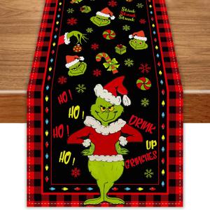 Christmas Table Runner 48 Inches Christmas Xmas Winter Holiday Decorations and Supplies for Home Kitchen Dining Room Table Decor