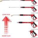 Upgraded Pressure Washer Gun with Extension Replacement Wand, M22 Fitting,7 Inch 30 Degree Curved Rod, 5 Nozzle Tips, 5000 PSI, 47 Inch