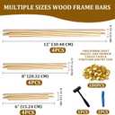 Wooden Needlepoint Stretcher Bars Kit 12pcs 6/8/12 Inch Frame with 100 Tacks, Rubber Mallet & Pry Tool for Embroidery, Cross Stitch 6 Adjustable Sizes for Beginners, Artists, DIY Crafts
