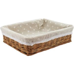 Kingwillow, Wicker Storage basket, Rectangular Storage Basket, Arts and Crafts. (Natural)