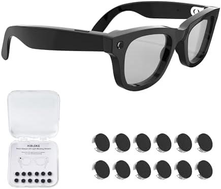 11Pcs LED Light Blocking Stickers Compatible with Ray-Ban Meta Wayfarer/Skyler/Headliner (Gen 2) & Oakley Meta HSTN Smart Glasses Accessories, Low-Tack Restickable Blackout LED Light Covers Sticker