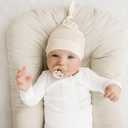 Konssy 8 Pack Baby Newborn Hats Set Knot Beanie Hats Soft for Infant Baby Girls Boys Caps 0-6 Months (Grey,green,clay,beige,black,navy Blue,dark Blue)