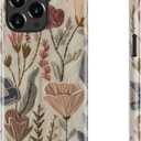 DEENAKIN for iPhone 15 Pro Case - Wireless Charging Compatible - Dual-Layer Hard Shell & Silicone Cover - Protective Phone Case with Trendy Cute Designs for Women - Serene Floral Artwork