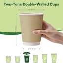 12 oz Compostable Coffee Cups 120 Pack, BPI Certified Disposable Coffee Cups 12 oz, PLA Coated Natural Kraft Paper Cups for Office, Coffee Bar & Travel