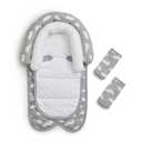 Munchkin Brica XtraGuard Head Support & Strap Cover for Baby Car Seats with Silver-Ion Technology, Mountains (Grey)