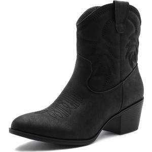 GLOBALWIN Women's Mid Calf The Western Cowboy Boots Fashion Cowgirl Boots For Women Low Heel (7, 22yy10 Black2) GLOBALWIN Women's Mid Calf The Western Cowboy Boots Fashion Cowgirl Boots For Women Low Heel (7, 22yy10 Black2)