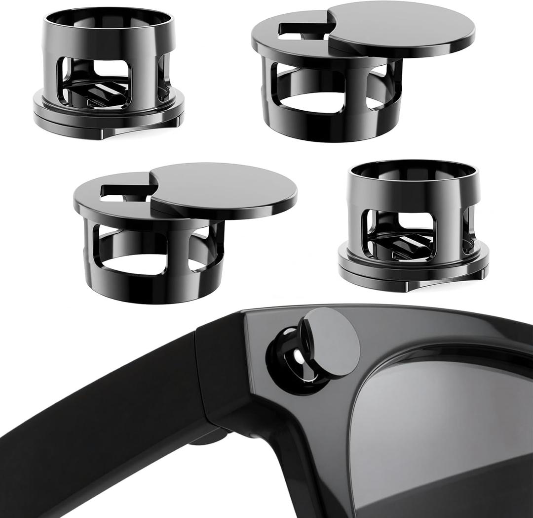 [4-Pack] Adjustable LED Light Blocking Covers for Ray-Ban Meta Wayfarer, Skyler, Headliner (Gen2), Oakley Meta Glasses, Easy to Block LED Light When Recording, Day & Night Use, Privacy Protection (4)