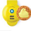 PEEPS x Dash Chick Mini Waffle Maker for Individual Waffles, Hash Browns, Keto Chaffles with Easy to Clean, Non-Stick Surfaces, 4 Inch - Yellow