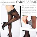 DORALLURE Thigh High Stockings Silicone Lace Top Stay Up Silky Semi Sheer Pantyhose for Women Hold Up Nylon (Small-Medium, Black)