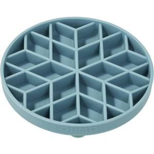OHMO Slow Feeder Dog& Cat Bowl, Silicone Puppy Cat Food Bowl with Anti-Slip Suction Cup Slow Down Small Dogs Eating, Anti Choking (S-Diamond,Light Blue)