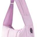 Mini Dog Purse Carrier with Pockets, Warm Cute Pets Bags with Secure Harness Clip, Cat Shoulder Bag for Outings, Lightweight Puppies Bags Kennel, Trained Pets Handbag Outdoor(Purple,One Size)