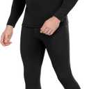 WEERTI Thermal Underwear for Men Long Johns with Fleece Lined Base Layer Men Cold Weather Top Bottom (Large, Black)