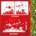 2 x Large Christmas Window Stencils for Snow Spray Reusable Pine House Reindeer Stencil Template Drawing Holiday Winter Scene Stencils for Painting on Wood Glass Window Doormat Wall(window4)