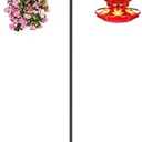 Gtongoko Double Shepherds Hook for Outdoor, 60 Inch Bird Feeder Pole with 5 Prongs Base, 5/8 Inch Thick Heavy Duty Adjustable Garden Hook for Hanging Plant, Lantern, Hummingbird Feeder, 1 Pack : Patio, Lawn & Garden