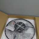 VOLISUN Low Profile Ceiling Fans with Lights and Remote, Fandelier Ceiling Fan Flush Mount, 3000K-6500K Smart Bladeless LED Fan Light, Black Modern Ceiling Fans with Lights for Bedroom (19.7 INCH)