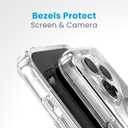 Speck Clear iPhone 15 Pro Case - Built for MagSafe, Drop Protection - Scratch Resistant, Anti-Yellowing, 6.1 Inch Phone Case - Presidio Clear/Chrome Finish