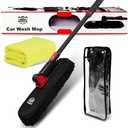 Car Wash Kit,Chenille Microfiber Car Cleaning Brush with Long Handle,Car Wash Supplies Exterior Scratch Free,1PC Microfiber Cleaning Cloth 16"*16",for Truck Rv Boat|Black