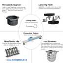 Neodrain 48-Inch Linear Shower Drain with Tile Insert Grate,Brushed 304 Stainless Steel Rectangle Shower Floor Drain, Linear Drain with Leveling Feet, Hair Strainer