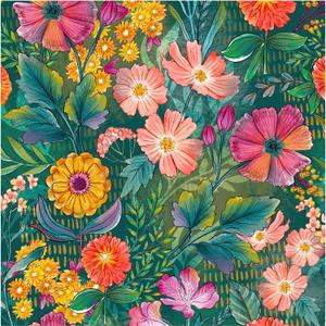 HAOKHOME Peel and Stick Wallpaper Floral Renter Friendly Wall Paper Green/Purple/Pink for Bathroom Kitchen Contact Paper 17.3in x 9.8ft