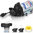 Industrial Diaphragm Water Pump 2088-594-154, 198GPH, 115V AC, 1/2in, Portable Electric Utility Water Pump 45PSI/3.1Bar, 3.3GPM/11.4LPM, Fit for Beverage and Water Applications, Water Pressure