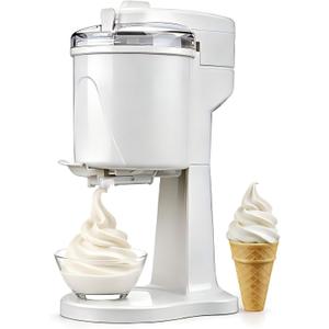 Soft Serve Ice Cream Machine with Freezer Bowl, 1.0 Qt Homemade Swirl Ice Cream Maker, Ice Cream Machine for Frozen Yogurt & Sorbet, 2030 Min Fast Churn, Easy to Clean, Compact Gift Appliance