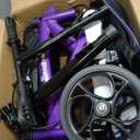 BlessReach Steerable Knee Walker Deluxe Medical Scooter for Foot Injuries Compact Crutches, with Dual Rear on-Wheel Brake and Shock Absorption Under The Knee pad（Purple）