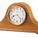 Howard Miller Echo Mantel Clock II, Westminster Chime Quartz Clock Movement, Black Numerals - Battery Operated Alarm Clocks for Heavy Sleepers, Mantle Clock for Bedroom & Office - Golden Finish