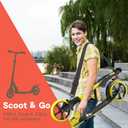 Campior Kick Scooter for Ages 6+, for Kids, Teens, and Adults, Max Load 240 LBS, Foldable, 8-inch Big Wheels for Kids and Adults, with Kickstand, 3 Adjustable Levels, Child Safety Approved, Yellow