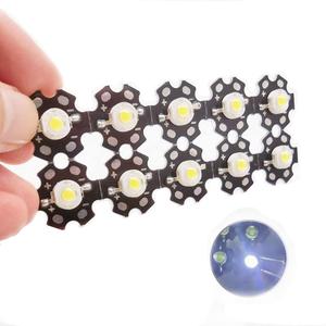 10 pcs High Power Led Chip 3W SMD COB Light Emitter Components Diode on 20mm PCB Base (10pcs 3W White 6000K on PCB)