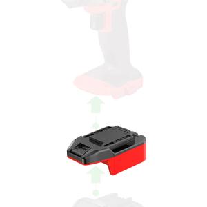 Adapter for Bauer 20V Tools - Compatible with Milwaukee M18 RED Batteries (Not V-18 Model) for Powering, No Charging Function, Red-Black, 1 Adapter Only