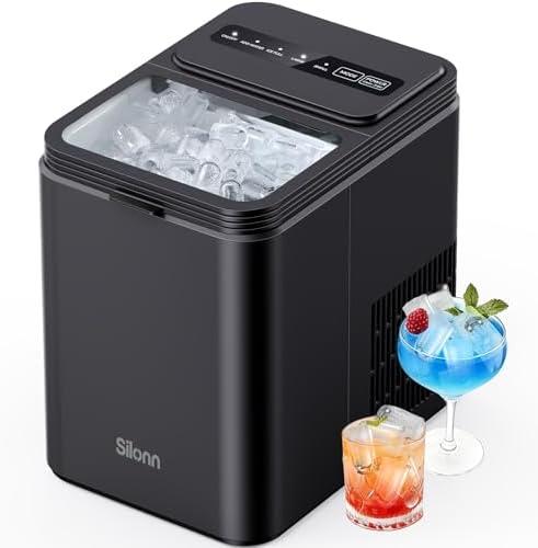 Silonn Ice Maker Countertop, 8 Ice Cubes in 6 Mins, 26.5 lbs/24H, 2 Bullet Ice Sizes, Self-Cleaning Bullet Ice Maker, Portable Ice Machine for Kitchen, Party, Office, and RV Camping(doesn't work)