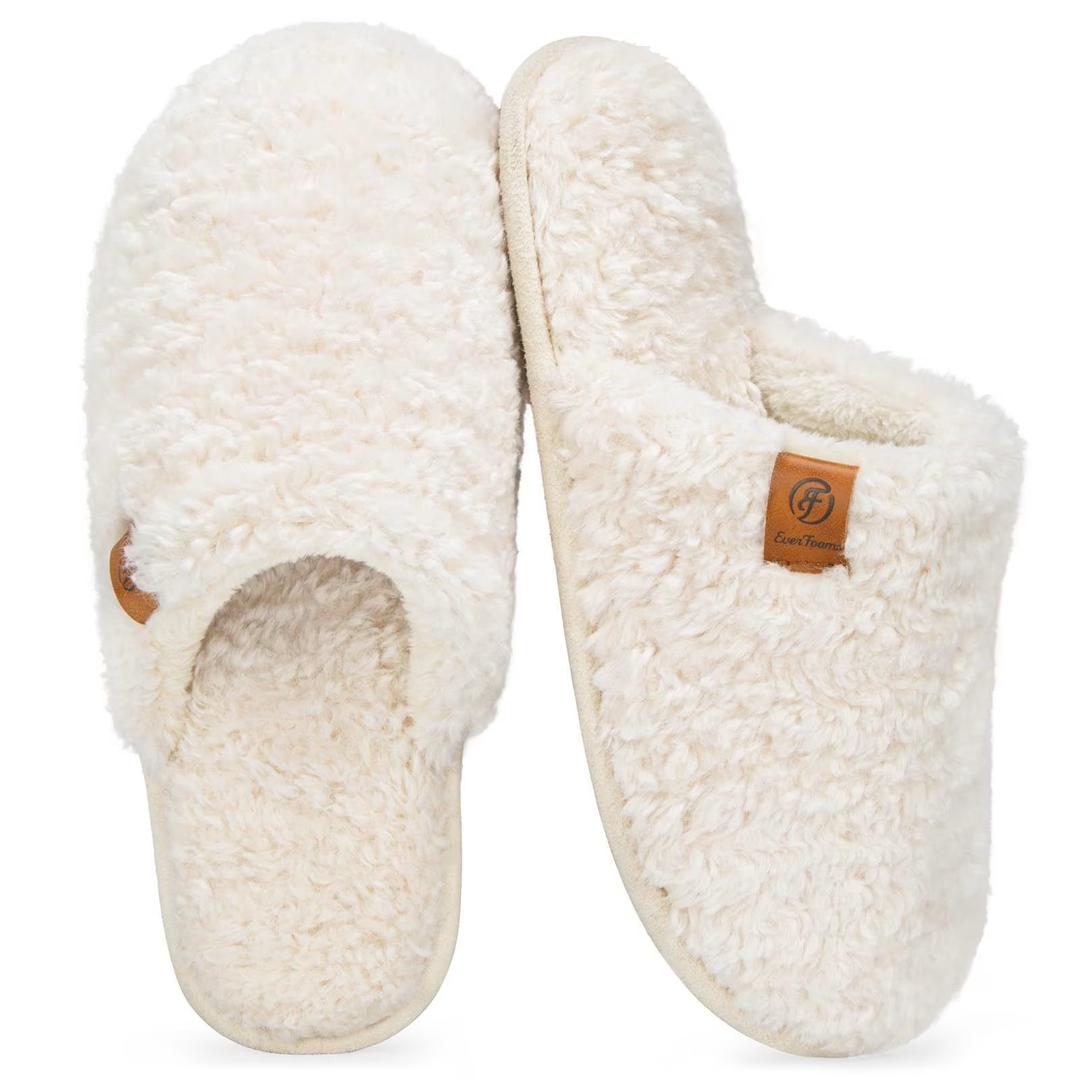 TRANSLINK Women Fuzzy Slippers Fluffy Winter Memory Foam House Shoes Indoor And Outdoor
 Size 7-8