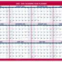 3 x AT-A-GLANCE Erasable Calendar 2025-2026, Dry Erase Wall Planner, 36" x 24", Large, Academic & Regular Year, Double Sided, Horizontal (PM200S28), Laminated Paper, White