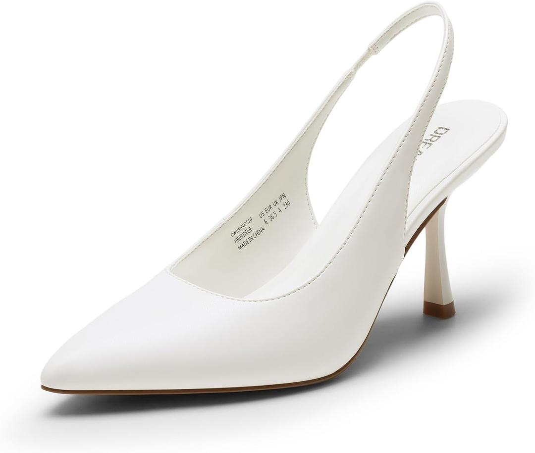 DREAM PAIRS Women's Heels Slingback Stiletto Pumps Shoes Pointed Closed Toe Kitten Heels Dress Bridal Elegant Wedding Sexy Party 6.5