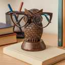 Birthday Gifts for Women Wooden Owl Glasses Holder Night Stand Reading Eyeglass Spectacle Retainer Gifts for Adults Women Men Him Her Mom Dad Car