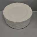 SILVER SPOONS 10.25" DISPOSABLE DINNERWARE PLATES | Premium Reusable Plastic | Vintage - Cream | 60 Pieces