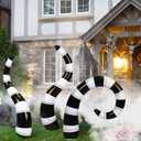 Jetec 3 Pcs Halloween Sandworm Inflatable Decorations Large 43", 39", 31.5" Black and White Striped Yard Signs Scary Spooky Halloween Decorations for Lawn Patio Pathway Home