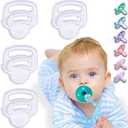 4 Pack Silicone Pacifier Clip Adapter Ring for Philips Avent Soothies, 100% Food-Grade Silicone Binky Clips Holder Adapter Rings Competible with Soothie,BPA-Free Soft Flexible Safe Durable,Transparent