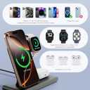 2025 Traveling Portable Wireless Fast Charger for Apple & Android Charging Station, 3 in 1 Charging for iPhone 16 15 14 13 12, Apple Watch Series & Air pods 4 3 2 Pro, Samsung Galaxy-Gifts for Family (White)