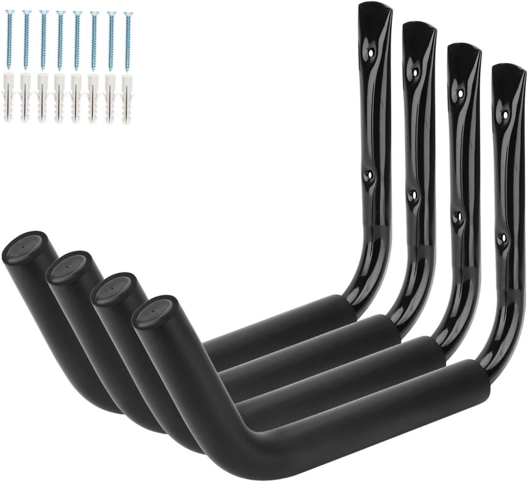 Kayak Storage Hooks, Wall Mount Garage Canoe Storage Hangers for Kayaks or Paddleboards, Heavy Duty Wall Rack