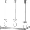 Otoolling 2 Pack Ceiling Mounted Shower Curtain Rod Support 60'' L-shaped Straight Shower Curtain Rod Rustproof Stainless Steel Adjustable Ceiling Suspension Holder for Closet Wardrobe Pipe Bracket