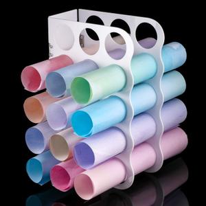 Vinyl Storage Rack Store Up to 15 Vinyl Rolls Acrylic Storage Organizer Aperture 2 Inch Multiple Display Holder for Craft Room and More, 12 x 7.8 Inch(White)
