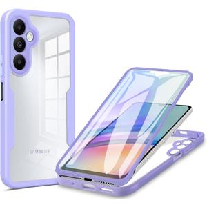 Samsung Galaxy S24 Plus Case, [Built-in Screen Protector] [Military Grade Shockproof] 360 Full Body Rugged Protective Case Cover for Samsung S24+ / S24 Plus.Full Purple